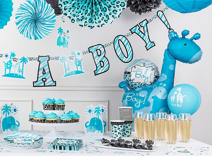 Party City Baby Boy Shower Decorations
 Blue Safari Boy s Baby Shower Ideas Party City