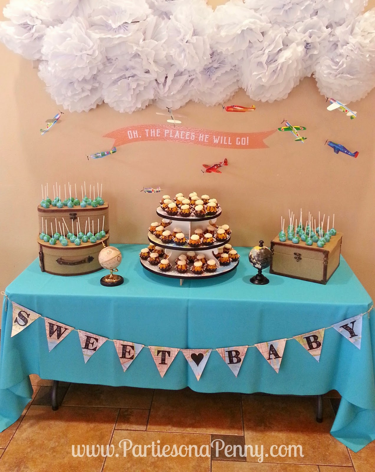 Party City Baby Shower Themes For A Boy
 Parties A Penny Travel Themed Baby Shower