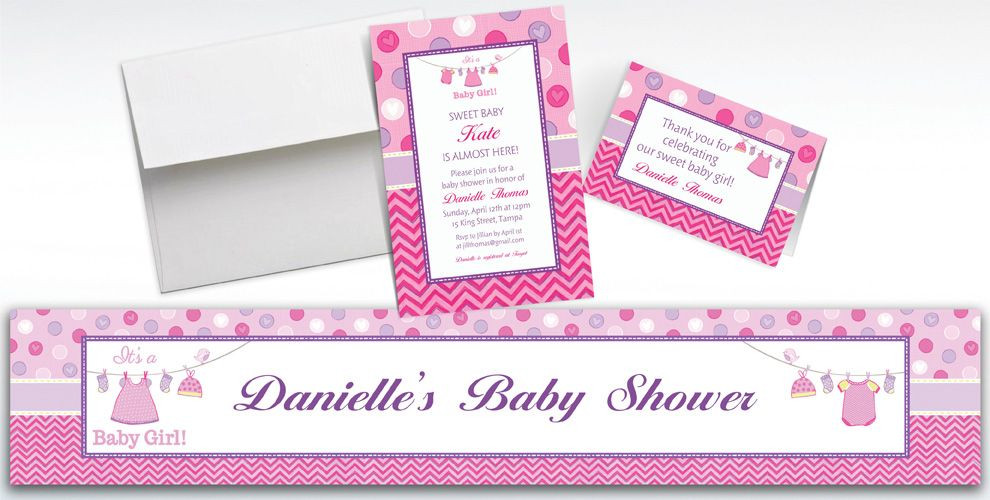 Party City.Com Baby Shower
 Custom Shower with Love Girl Baby Shower Invitations