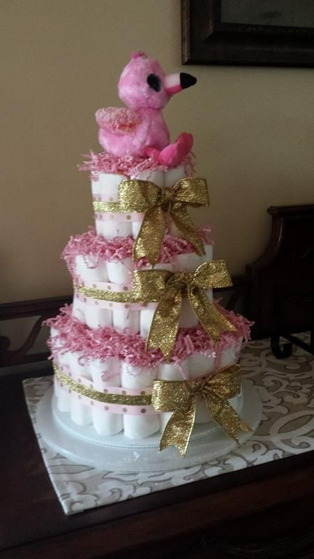 Party Decorations Baby Shower
 Flamingo Diaper Cake Cute …