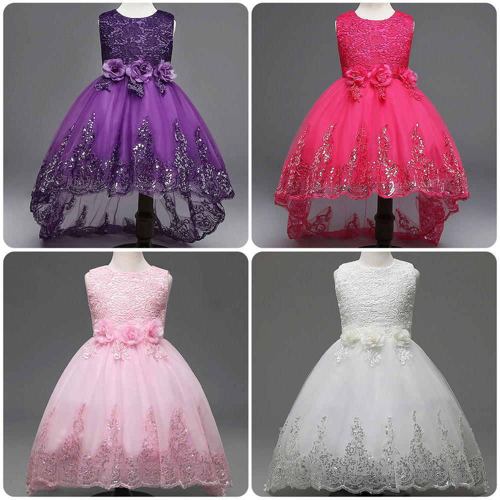 Party Dress For Kids
 Flower Girl Bow Princess Dress Baby Kids Party Wedding