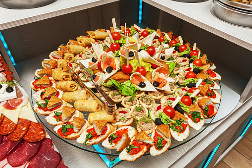 Party Food Ideas Buffet Finger Foods
 Variety Arranged Party Finger Food Cold Buffet Stock