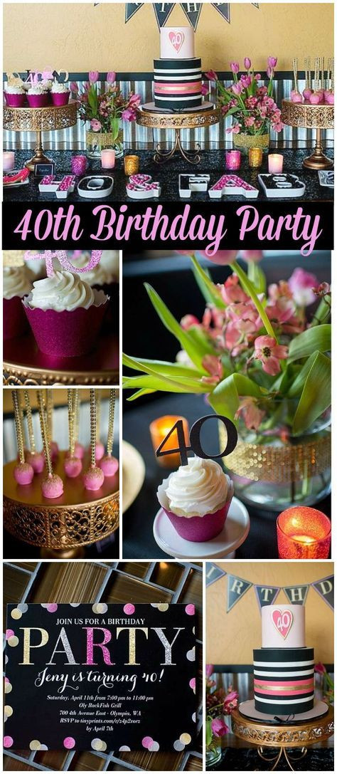 Party Ideas For 40Th Birthday Female
 Check out this glamorous 40th birthday party with stylish