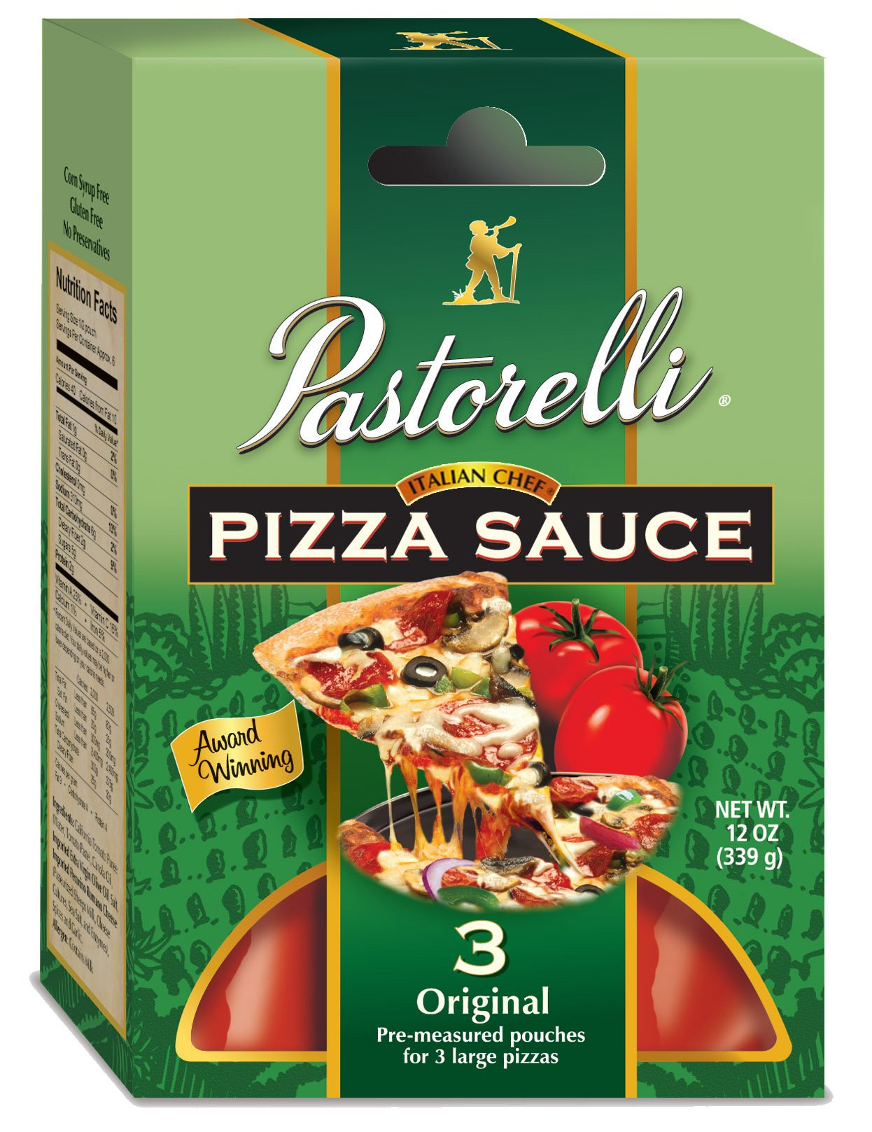 Pastorelli Pizza Sauce
 Pastorelli Ultra Thin and Crispy Pizza Crusts 5 Count