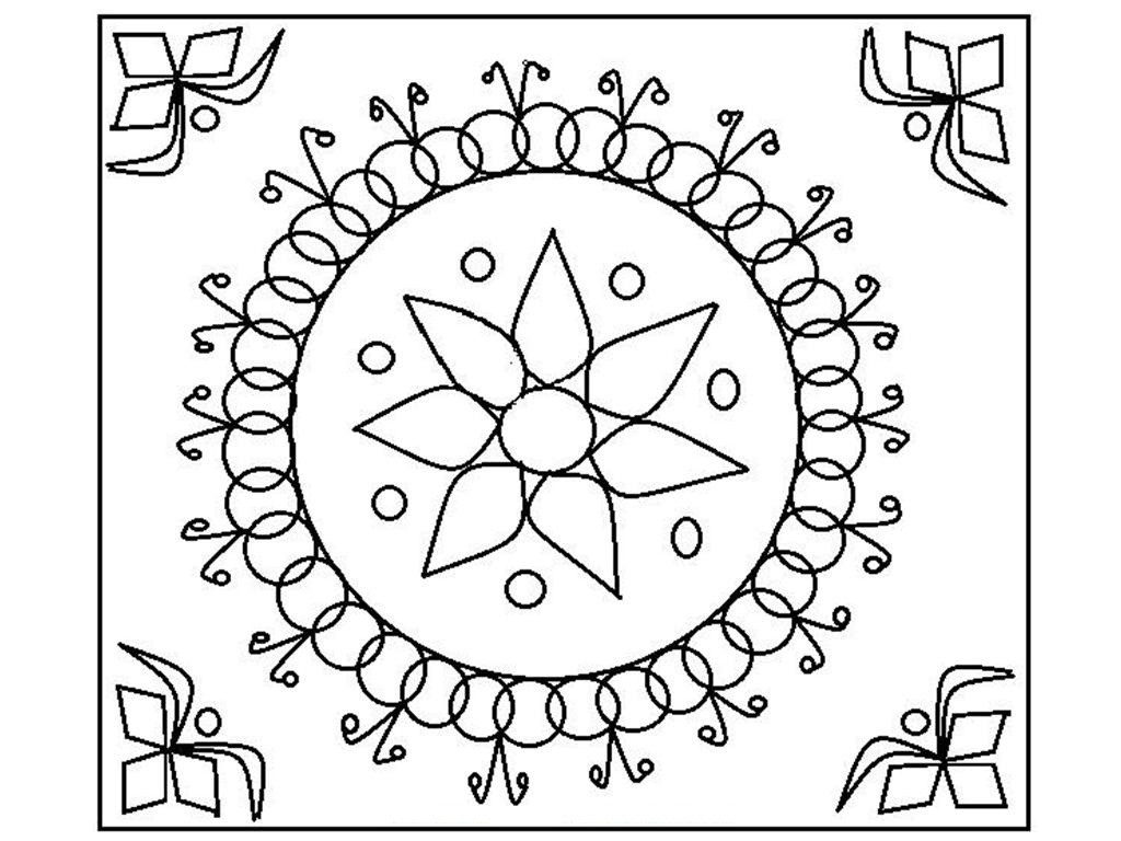 Pattern Coloring Pages For Kids
 Free Printable Rangoli Coloring Pages For Kids
