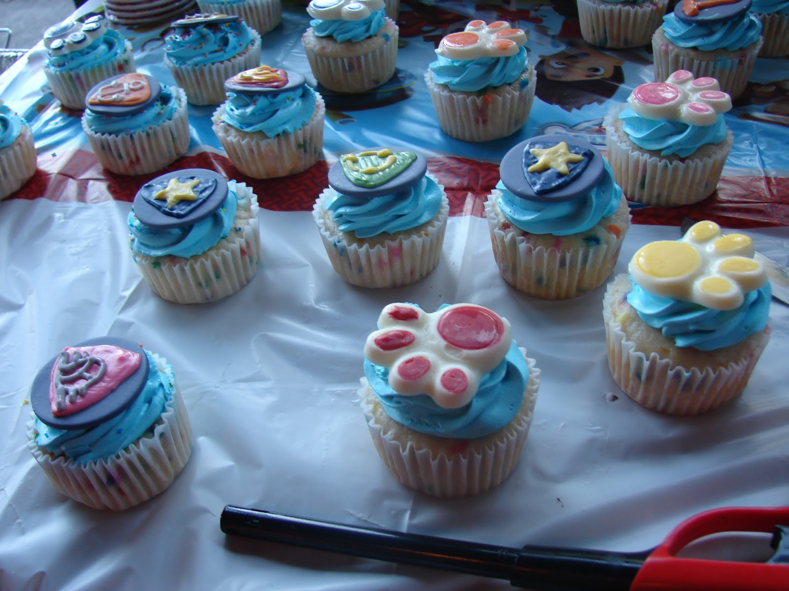Paw Patrol Cupcakes
 Pretty Things by Design Paw Patrol Party for my Grandson