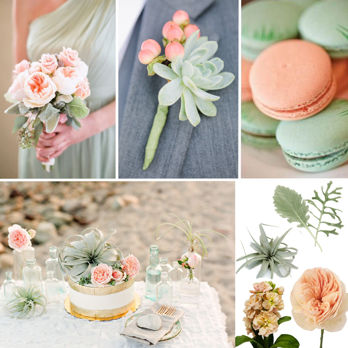 Peach Color Wedding
 Peach & Sage Green Wedding Inspiration