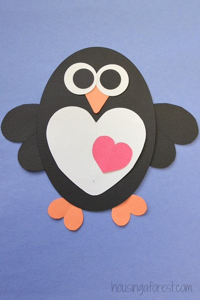 Penguin Craft For Preschoolers
 Heart Penguin Craft for Kids