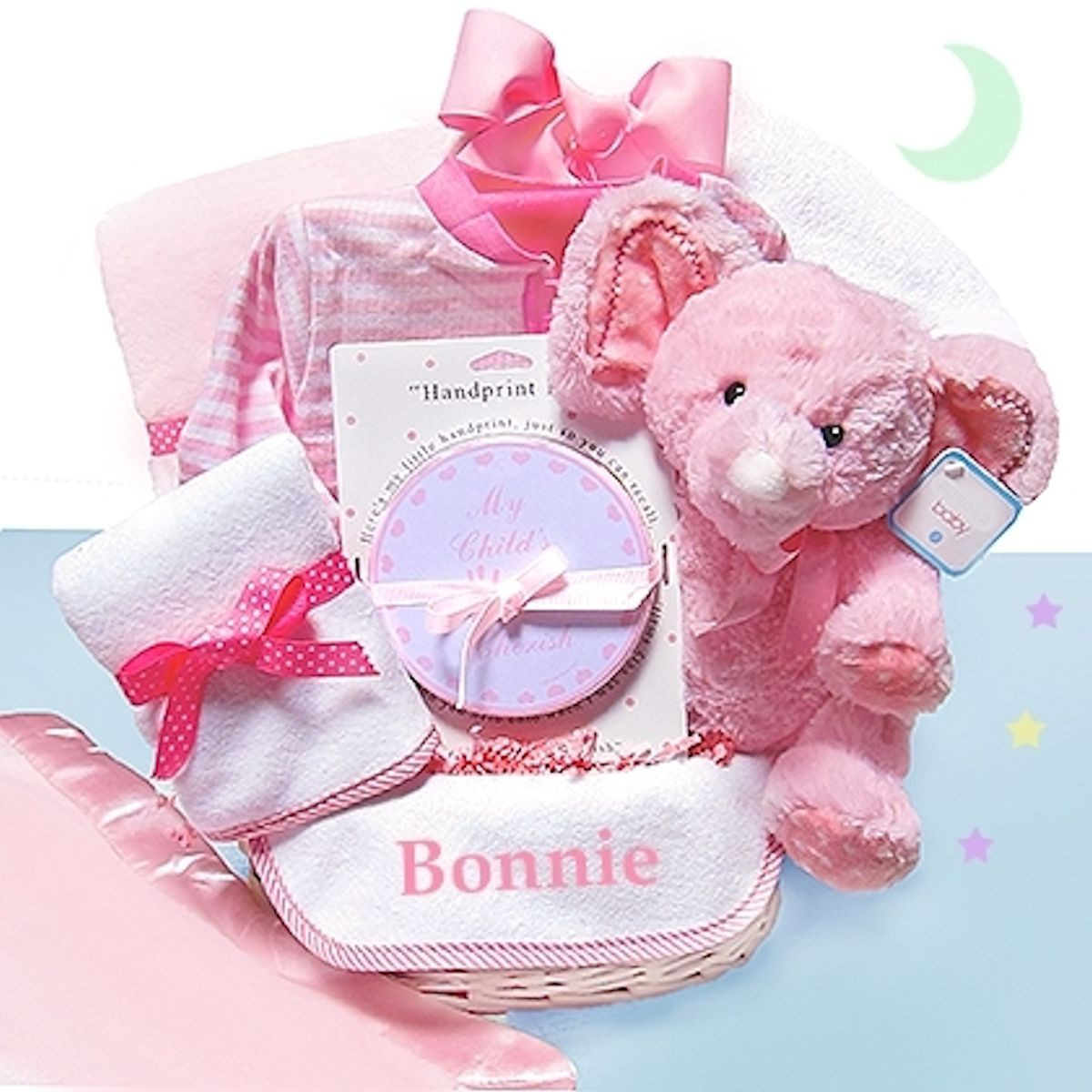 Personalized Baby Gifts For Girls
 Baby Girl Gift Basket Pink Elephant
