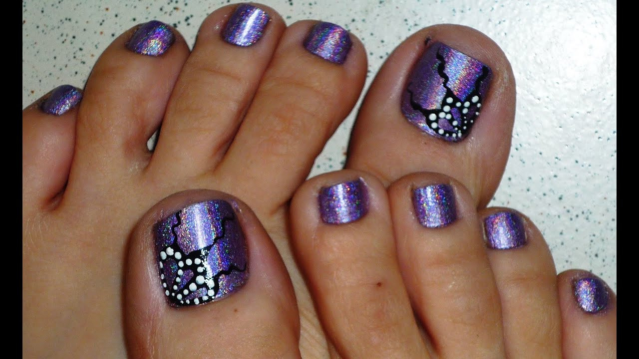Pics Of Nail Designs
 Butterfly Wings Holographic Toe Nail Design
