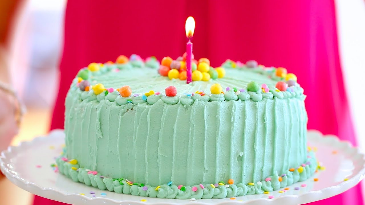 Picture Of Birthday Cakes
 Birthday Cake Funfetti with Bubblegum Buttercream