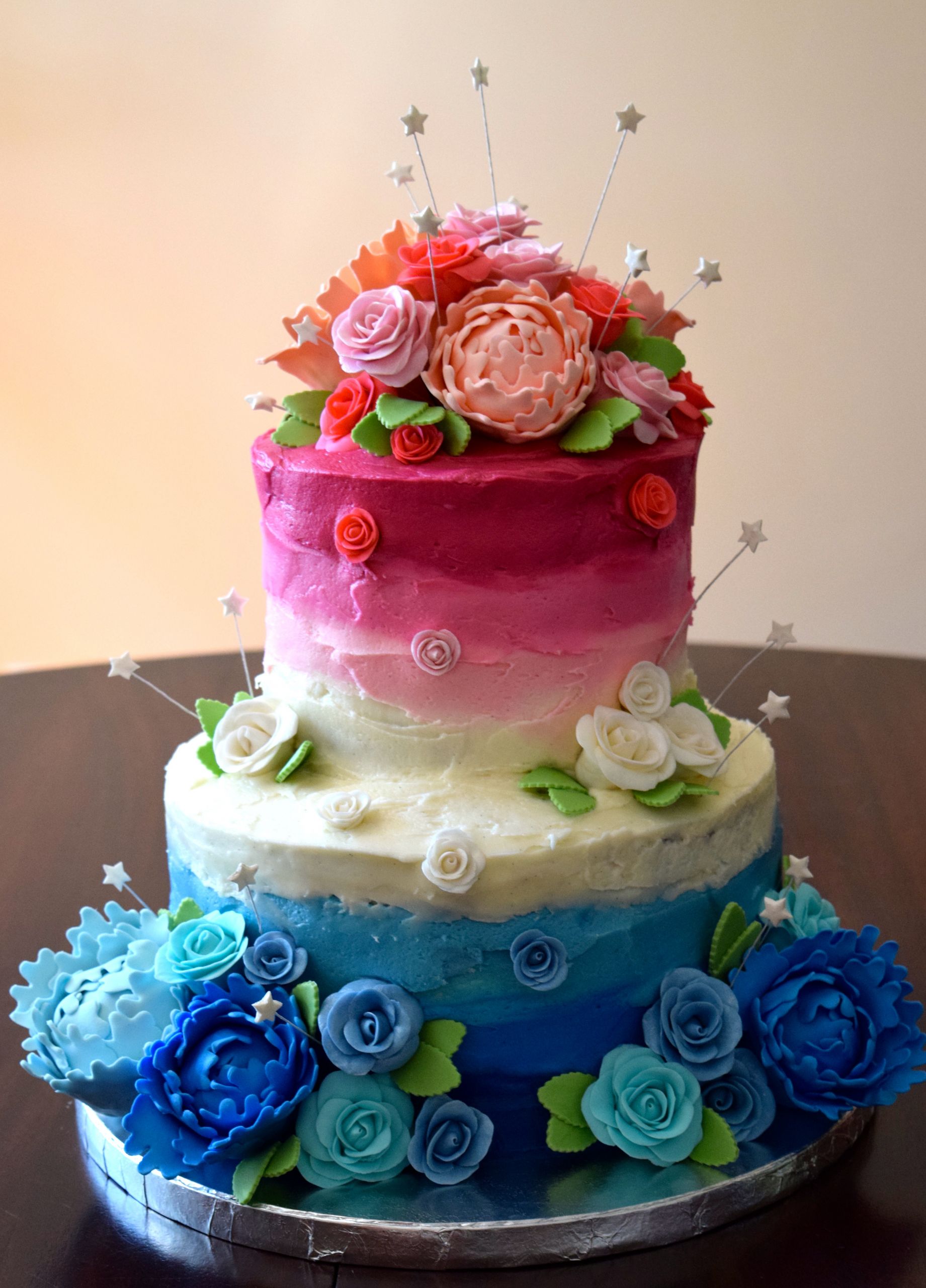 Pictures Of Beautiful Birthday Cakes
 Pink and Blue Birthday Cake