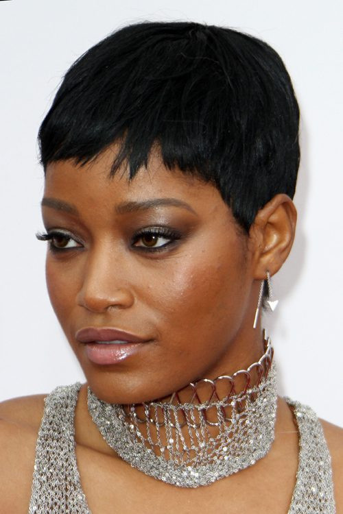 Pictures Of Short Black Haircuts
 Keke Palmer Straight Black Pixie Cut Hairstyle