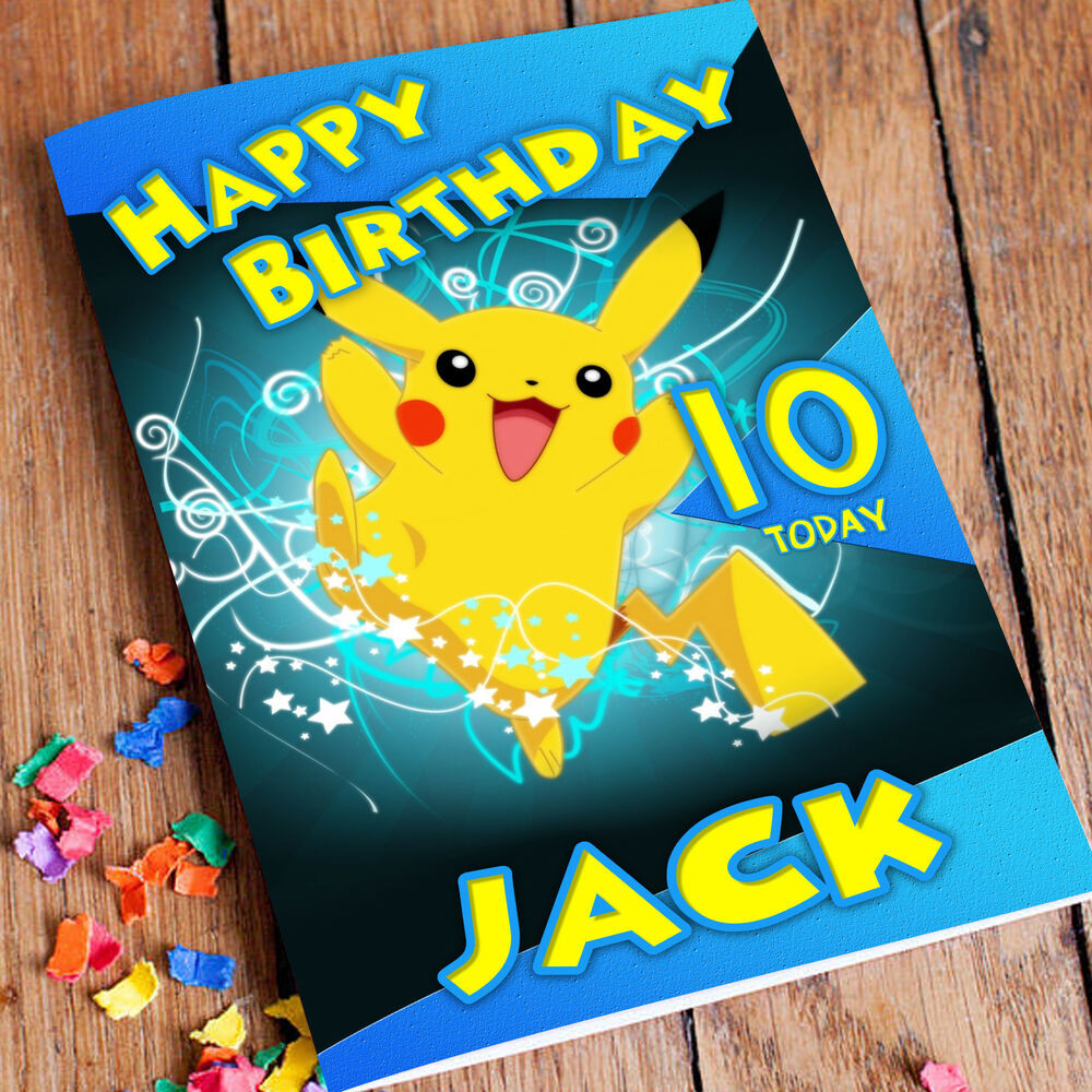 Pikachu Birthday Card
 POKEMON PIKACHU Personalised Birthday Card FREE 1st Class