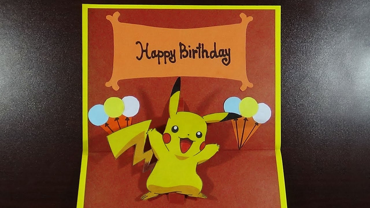 Pikachu Birthday Card
 Birthday Card Pikachu Pop Up Card