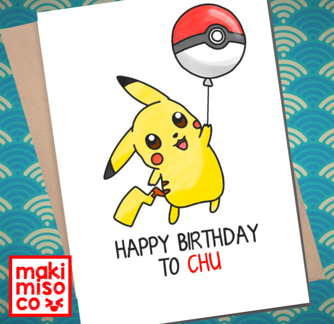 Pikachu Birthday Card
 PIKACHU BIRTHDAY Card Love birthday Boyfriend Girlfriend
