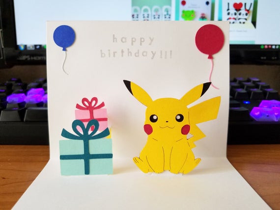 Pikachu Birthday Card
 Pop Up Card Pikachu Happy Birthday