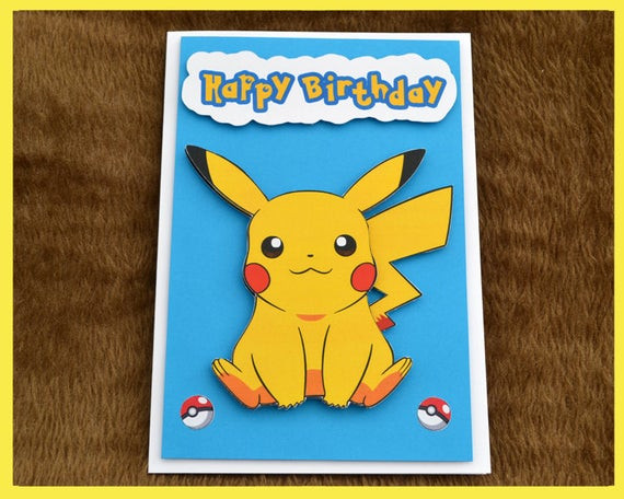 Pikachu Birthday Card
 Pikachu from Pokemon 3D Birthday Card