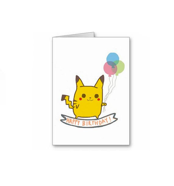 Pikachu Birthday Card
 Pikachu Pokemon Birthday Greeting Card