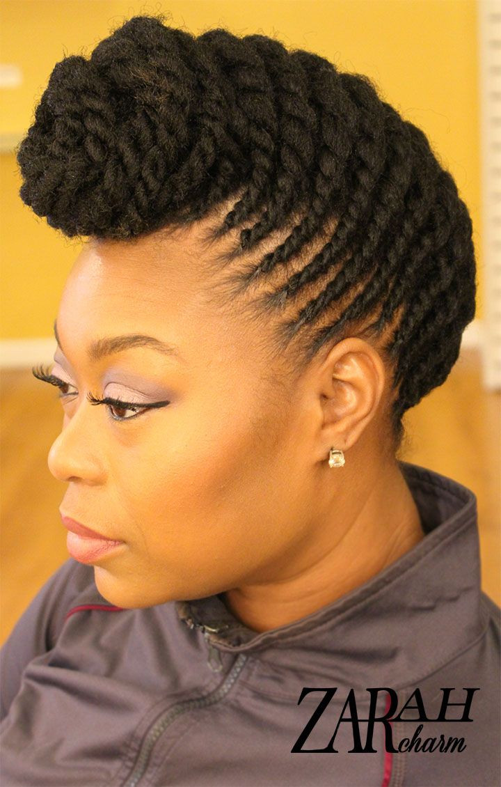 Pin Up Natural Hairstyles
 Flat twist pinup with hair added