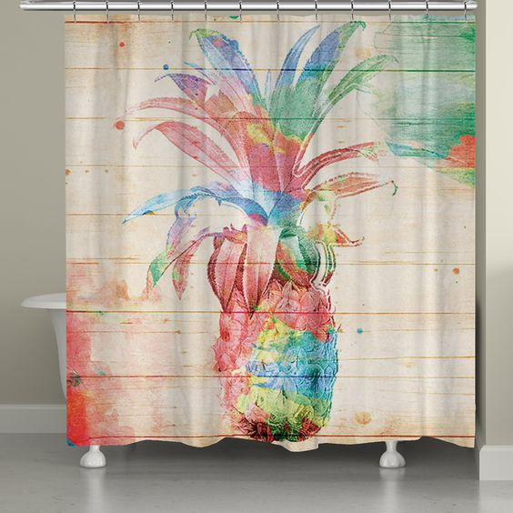 Pineapple Bathroom Decor
 Colorful Pineapple Shower Curtain