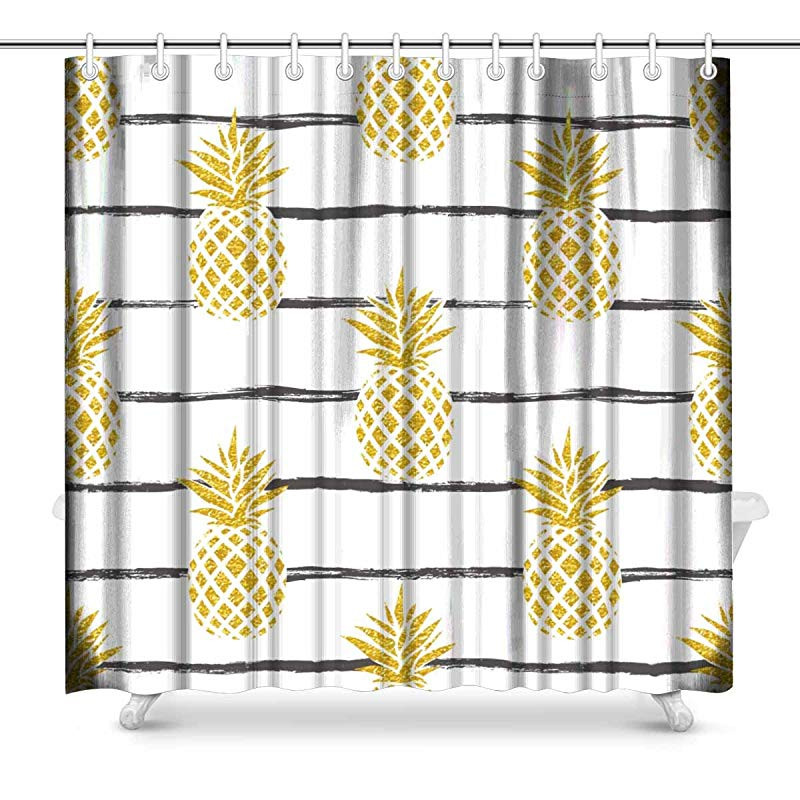 Pineapple Bathroom Decor
 Aplysia Summer Gold Pineapple on Striped Picture Art