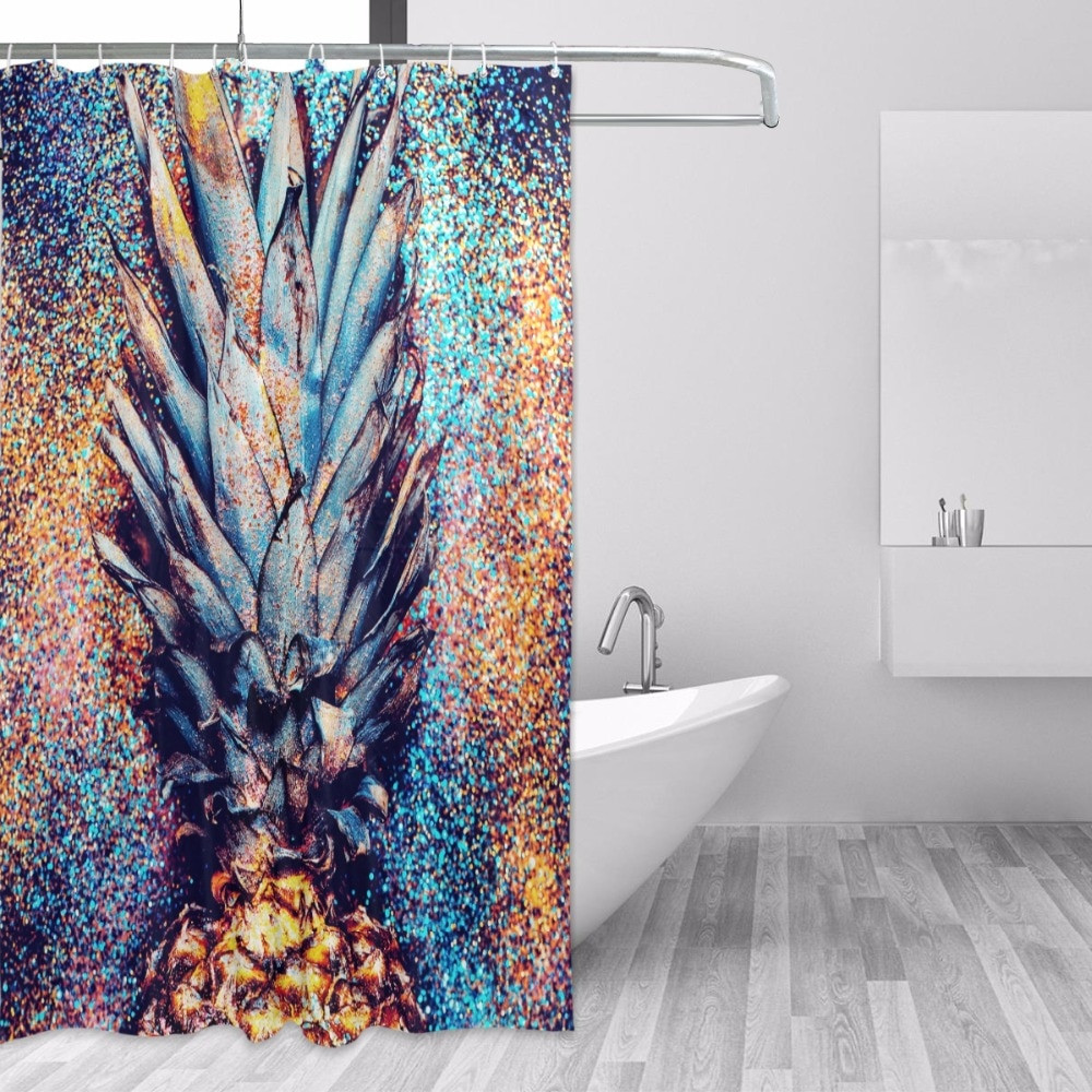Pineapple Bathroom Decor
 Abstract Pineapple Shower Curtain Bathroom Decor