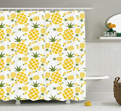 Pineapple Bathroom Decor
 Ambesonne Pineapple Decor Collection Pineapple Pictogram