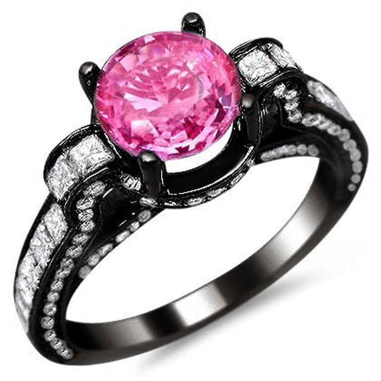 Pink And Black Wedding Ring
 Black And Pink Wedding Rings