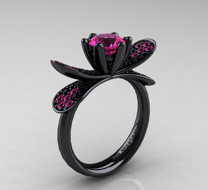 Pink And Black Wedding Ring
 22 Black and Pink Wedding Rings Designs Trends