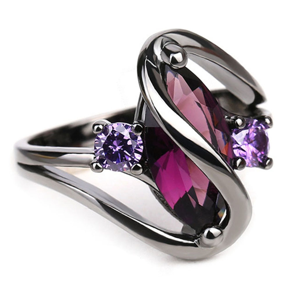 Pink And Black Wedding Ring
 Trendy Pink Engagement Wedding Rings For Women Black Gold