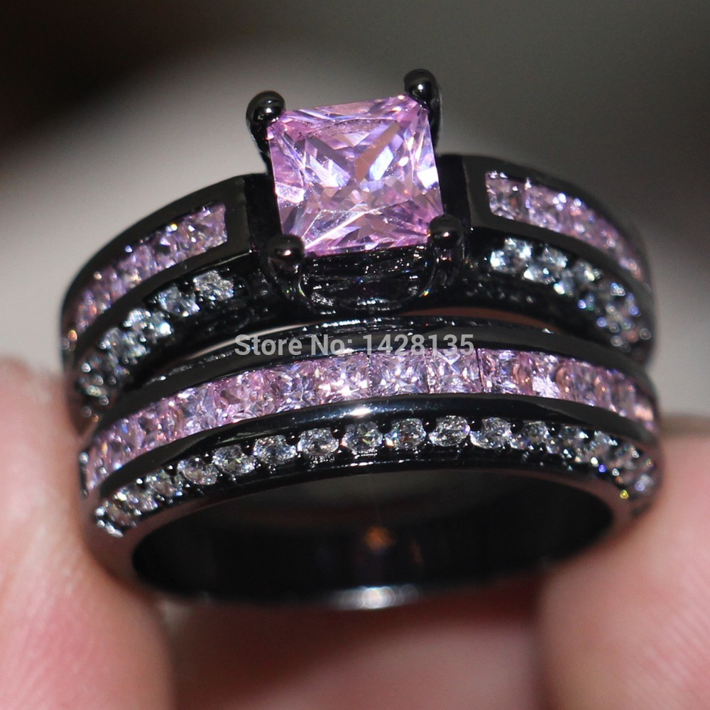 Pink And Black Wedding Ring
 View Full Gallery of Inspirational Black Pink Wedding Ring