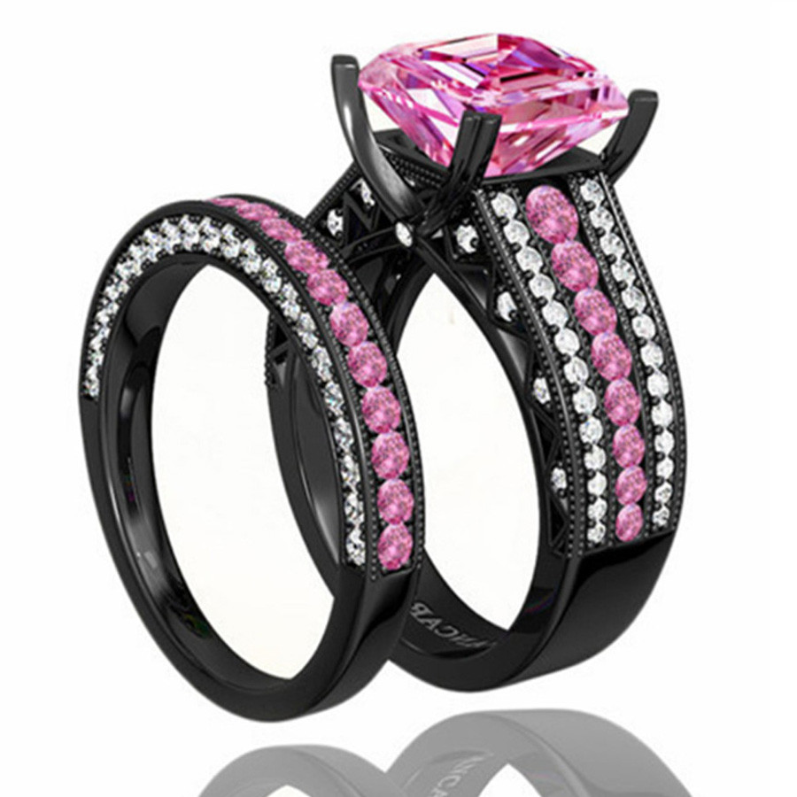 Pink And Black Wedding Ring
 Aliexpress Buy YaYI Fashion Women s Jewelry Couple