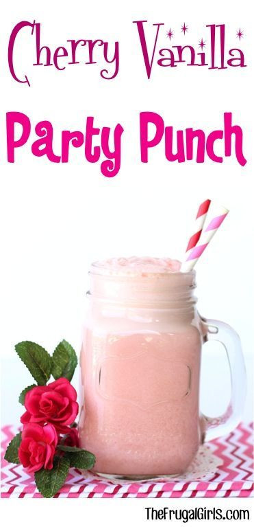 Pink Baby Shower Drink Recipes
 Cherry Vanilla Party Punch Recipe from TheFrugalGirls