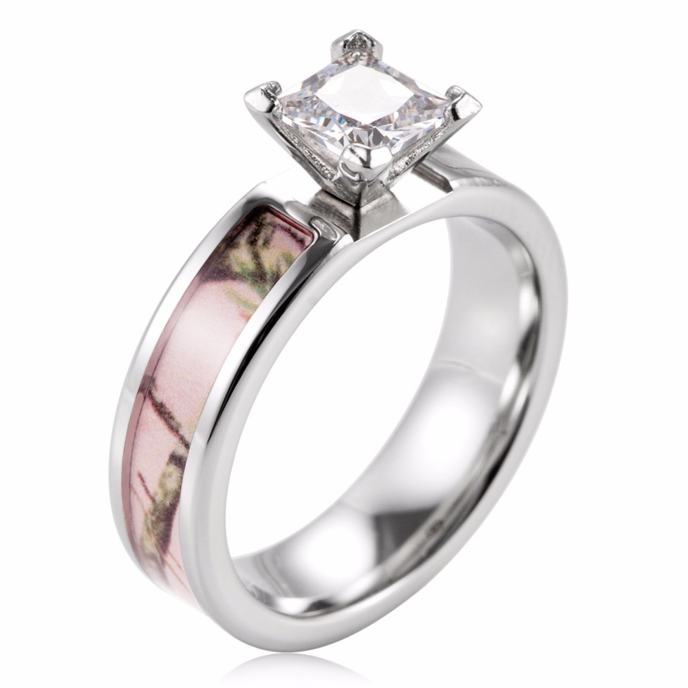 Pink Camouflage Wedding Rings
 Brilliant pink camo wedding ring sets Matvuk
