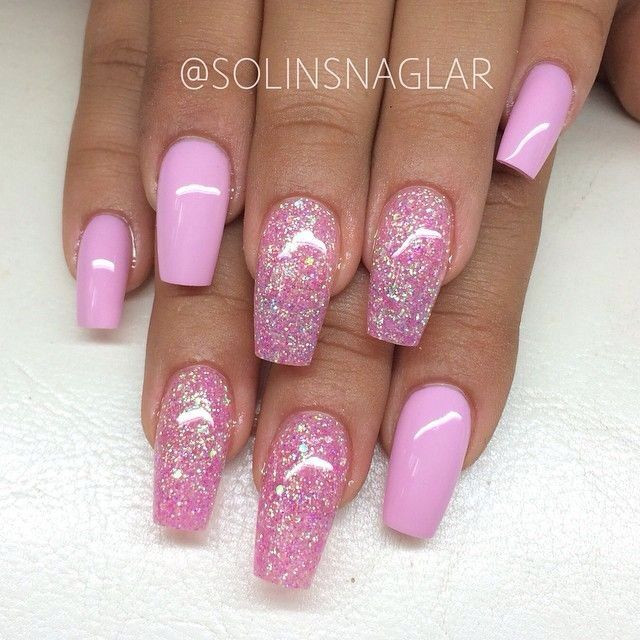 Pink Glitter Acrylic Nails
 5189 best NAIL ART images on Pinterest