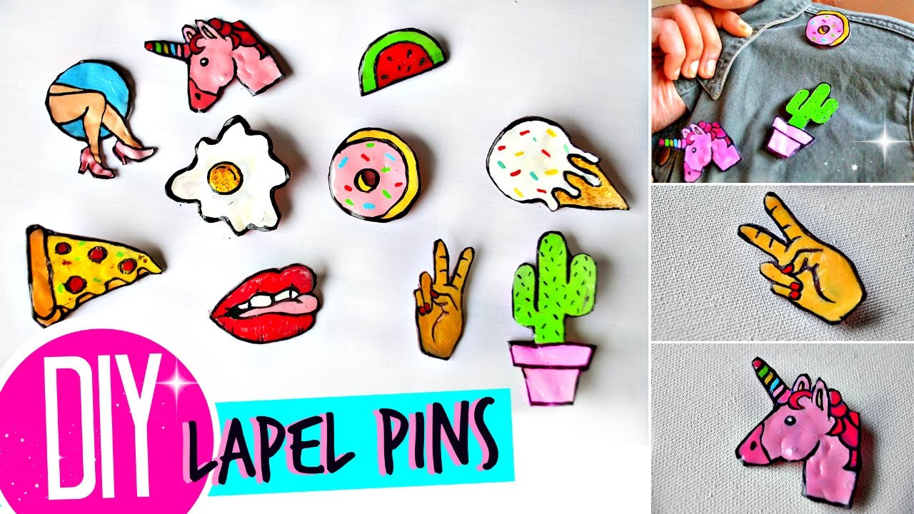 Pins Diy
 DIY Tumblr PINS BROOCHES using GLUE