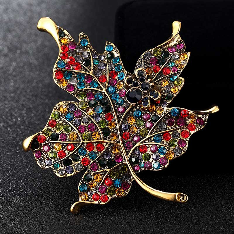 Pins Jewelry Blu e Enamel Brooches Jewelry Big Size Leafs Brooch Pins