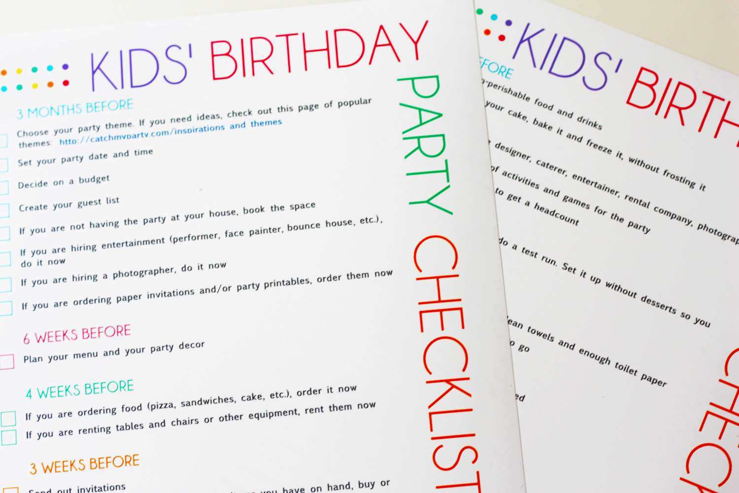Plan A Birthday Party
 FREE Printable Kids Party Planning Checklist