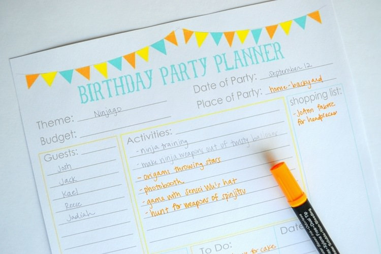 Plan A Birthday Party
 24 Party Planning Templates and Ideas