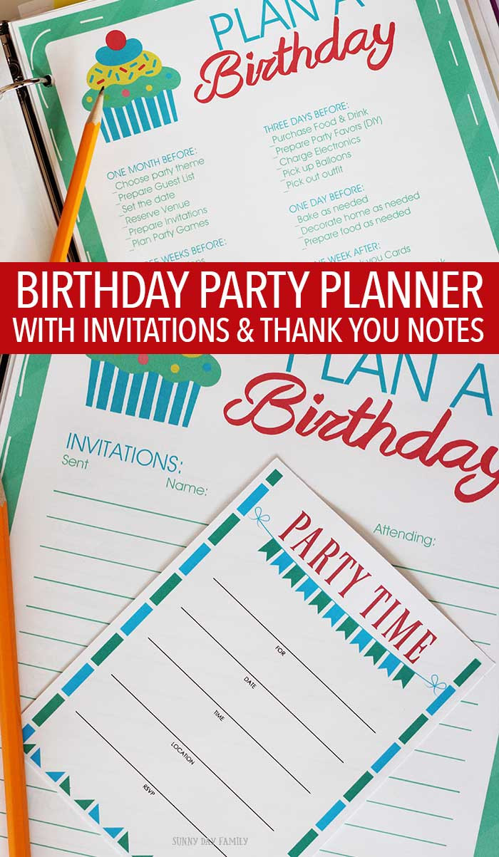 Plan A Birthday Party
 All in e Birthday Party Planner Printable Set