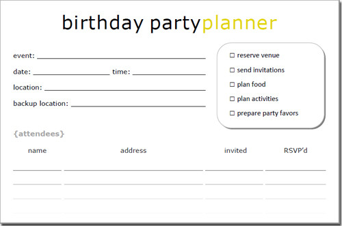 Plan A Birthday Party
 Plan Your Next Birthday Party with This Free Printable