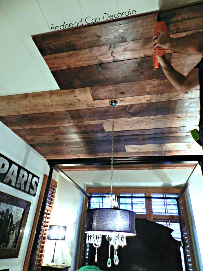 Plank Ceiling DIY
 DIY Wood Planked Ceiling Redhead Can Decorate