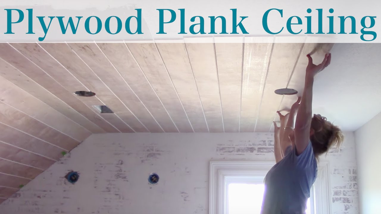 Plank Ceiling DIY
 Plywood Faux Plank Ceiling