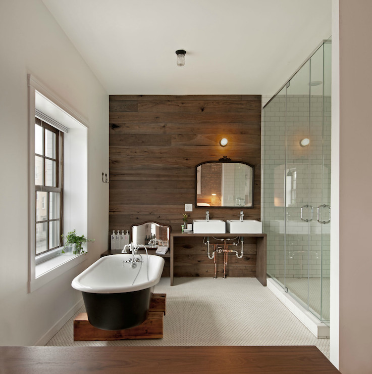 Plank Wall Bathroom
 Wood Plank Accent Wall Contemporary bathroom Anthony