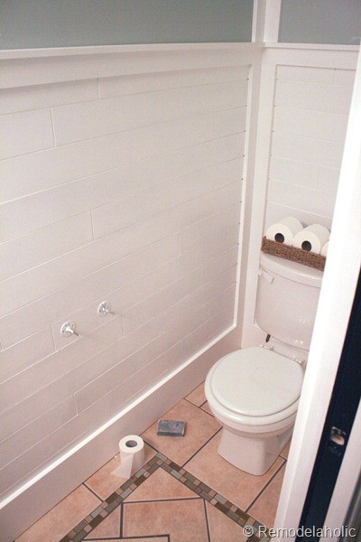 Plank Wall Bathroom
 Remodelaholic