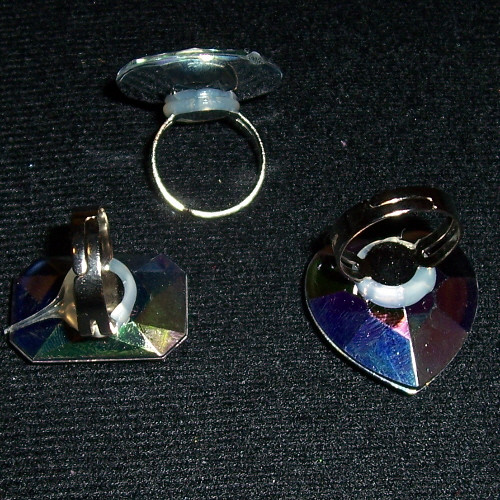 Plastic Diamond Rings
 3 1" Gem Ring Costume Jewel Big Jumbo Fake Diamond