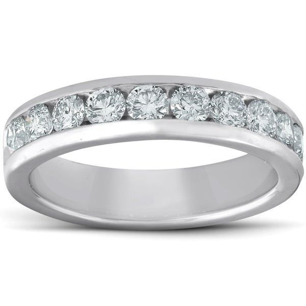 Platinum Diamond Wedding Bands For Women
 Shop Platinum 1 Ct TDW Diamond Wedding Ring Channel Set