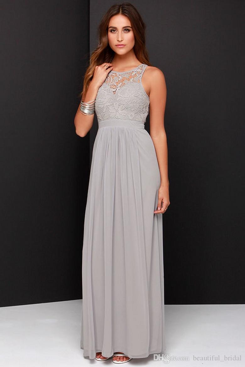 Plus Size Cocktail Dresses For Weddings
 2016 Spring Grey Bridesmaid Dresses Long Chiffon A Line
