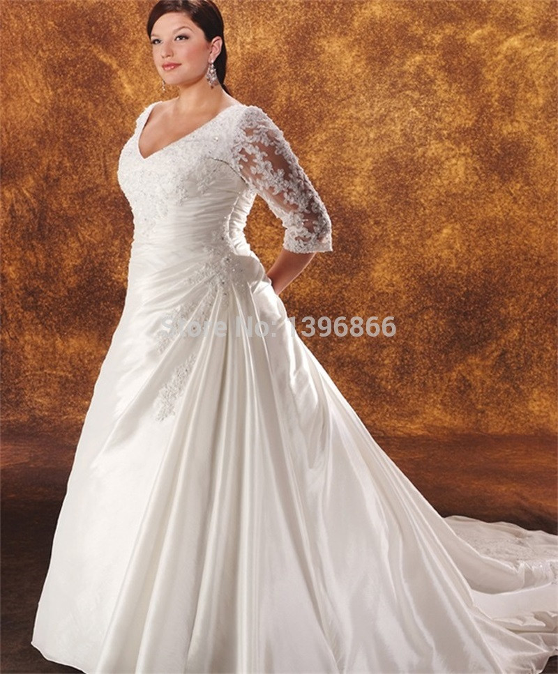 Plus Size Vintage Wedding Gowns
 Plus Size Vintage Wedding Dresses With Sleeve 2015